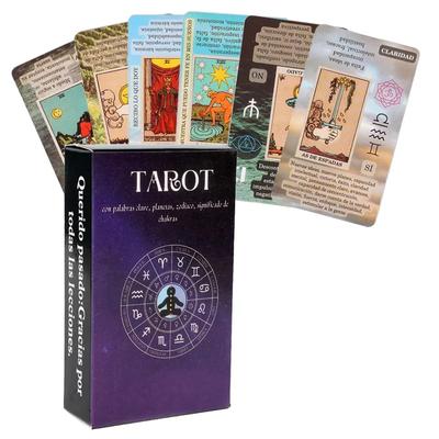 Tarot Cards Ethereal Visions Tarot Cards Spanish Edition Holographic Flash Cards Fate Prediction Divination Table Board Games