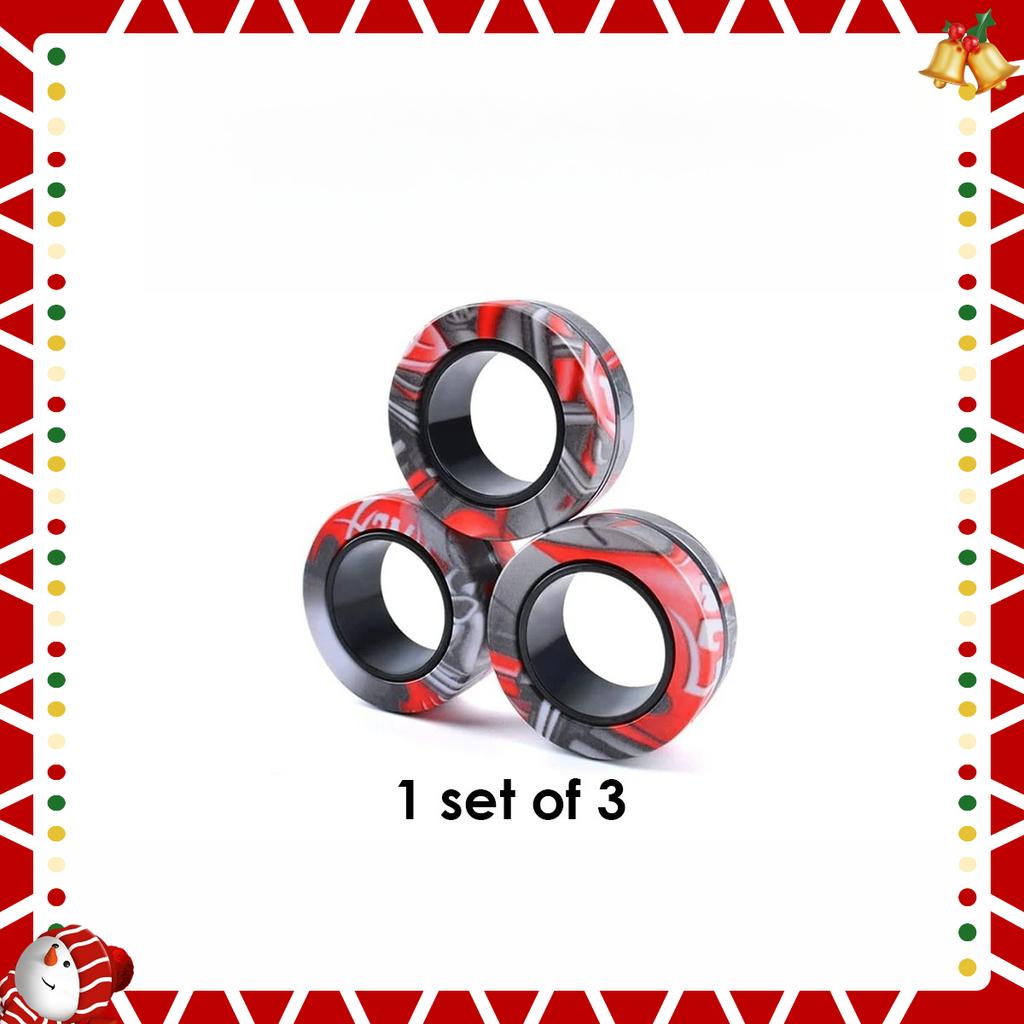 Magnetic Spinner Rings Set of 3, Fidget Pack, Perfect Gift for Adults, Teens and Children