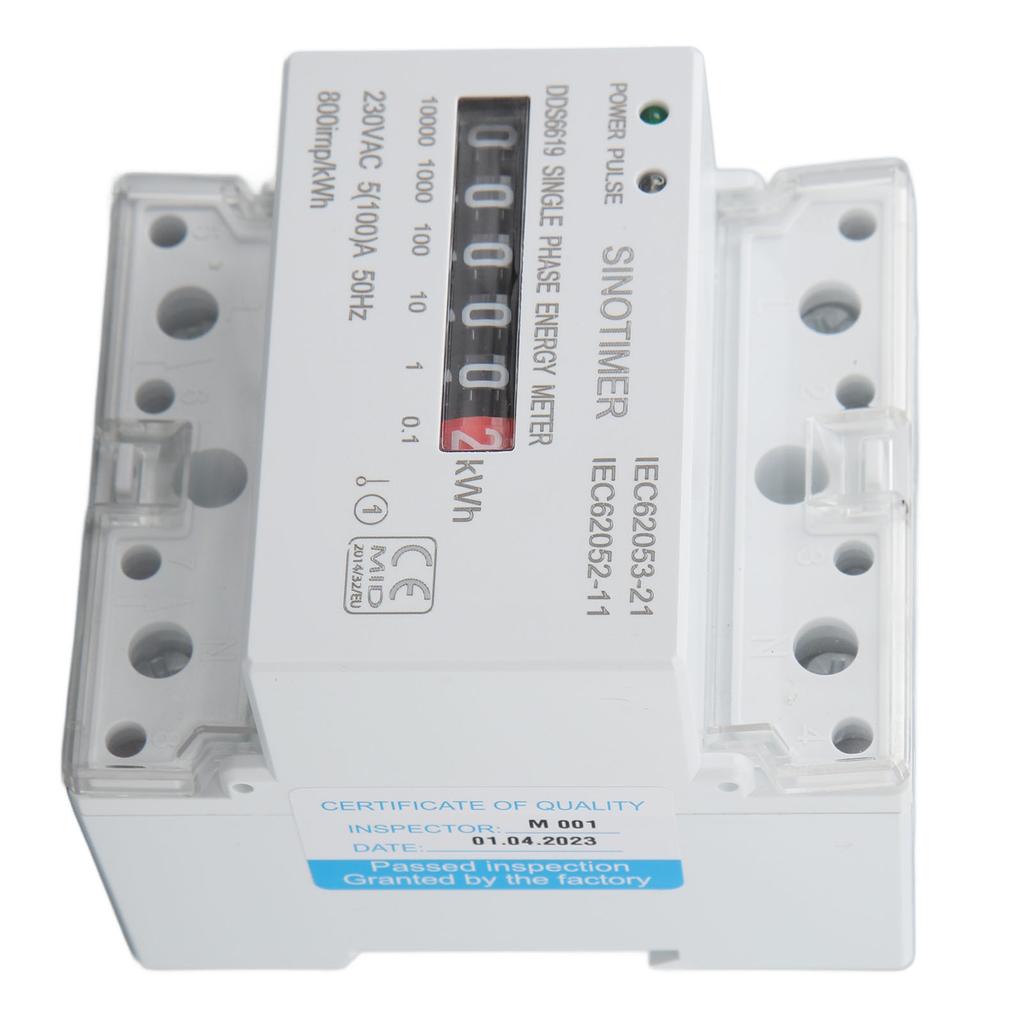 Electricity Watt Hour Meter Dual Color LED Indicator Rail Mount Single Phase Smart Home Energy Wattmeter 230VAC