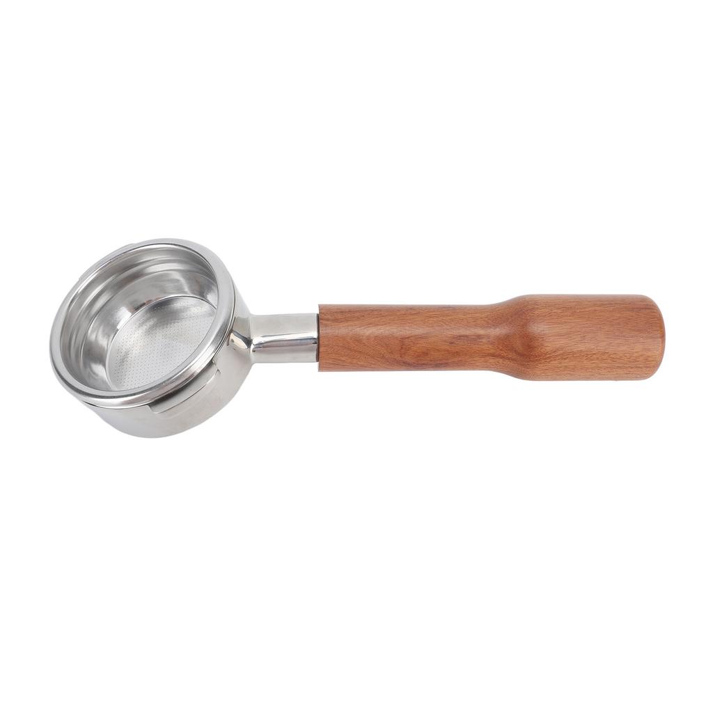 58mm Portafilter Bottomless 2 Ears Detachable Wood and Stainless Steel Coffee Machine Bottomless Filter for
