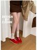 New Women's 2025 Genuine Leather Velcro Trainers: Thick Sole, Breathable, Versatile, In-Stock Casual Shoes