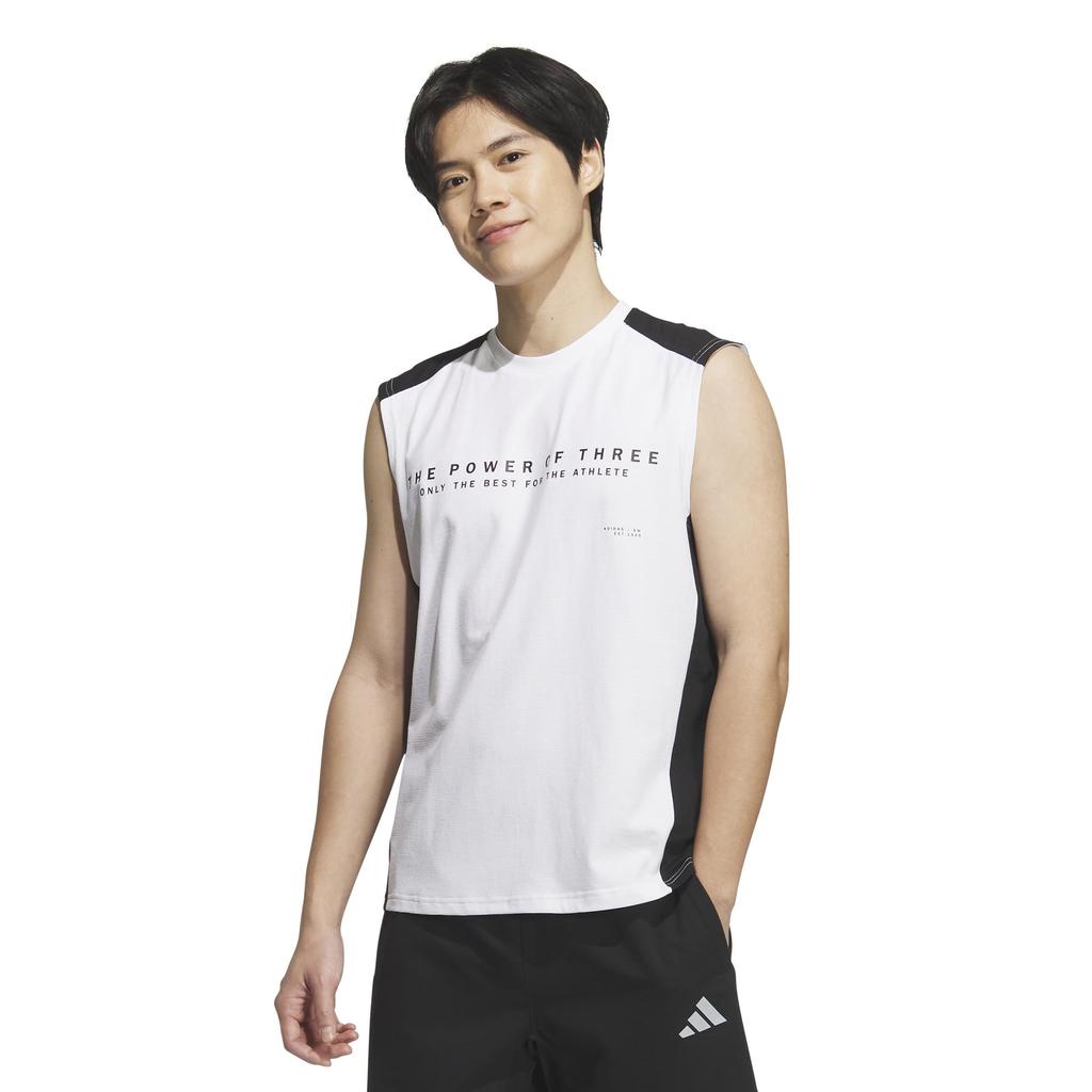 Adidas Adptn Sleeveless Regular Horizontal Textured Double White Size T-Shirt, Fit, Stripes, Knit, Men's, (JM2086), J/3XL
