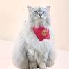 Chinese-style Cat and Dog Pet Festive Embroidery Fabric Patches In Red Triangular Scarf. High-quality Handmade Bib.