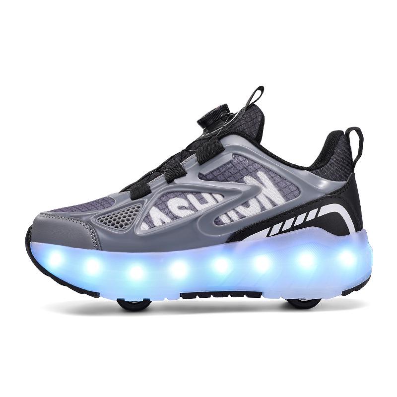 Scarpe da ginnastica Binle Bird Luminous con rotelle per bambini: Scarpe da ginnastica sportive removibili a quattro ruote per ragazzi e ragazze