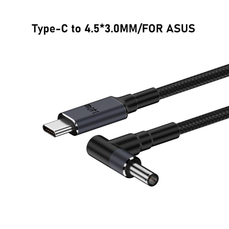 140W PD USB Type C Male to DC5.5x2.5mm/5.5x2.1mm/4.5x3.0mm/6.0x3.7mm/7.4x5.0mm Power Charging Cable for Laptop Notebook