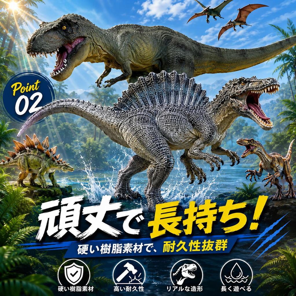 Archnote Dinosaur Tyrannosaurus Rex Spinosaurus Realistic Dinosaur Toys for Birthday Gift Figures & (2-figure set) - Large, Models, Boys,