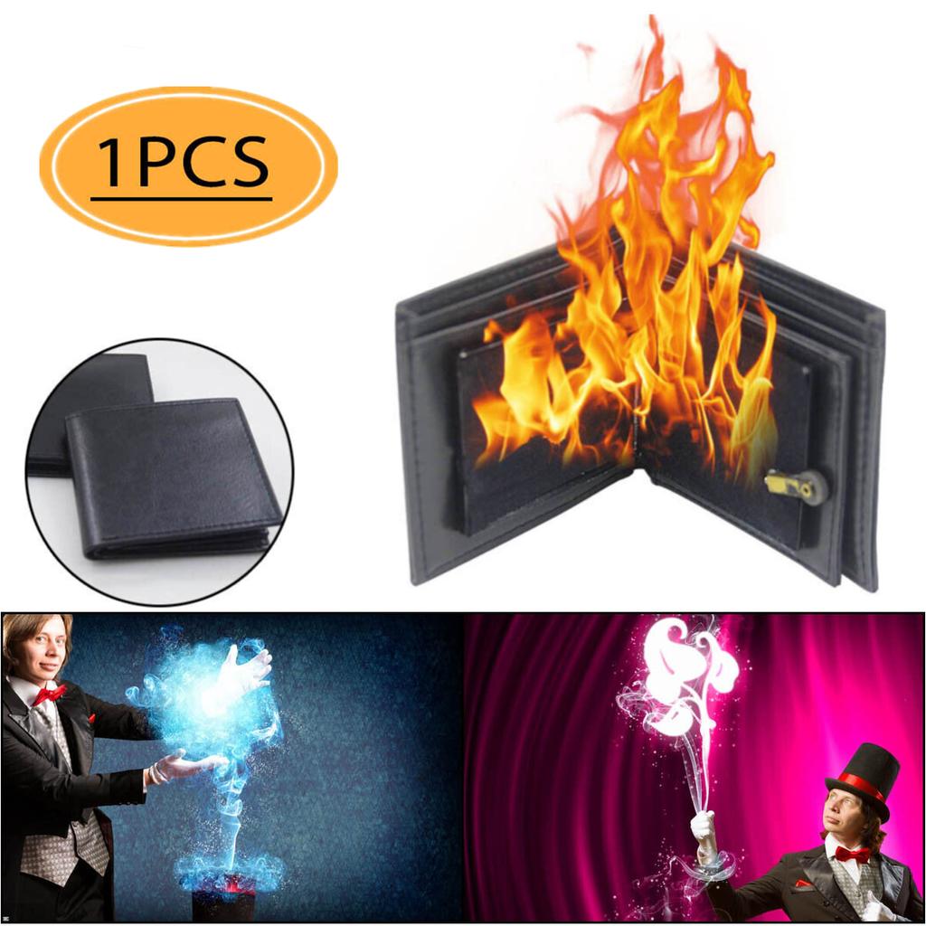 Magic Trick Flaming Wallet Big Flame Magician Trick Wallet Stage Street купить недорого