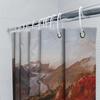 Mountain Landscape Shower Curtain Nature Forest Waterfall Scenic Backdrop Bathroom Decor Rustic Home Decor Vintage Artistic Wall