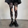 Lolita Hollow Out Flora Lace Mesh Stockings White/Black Retro Floral Rattan Stocking Hot Tights Punk Style Flower Stockings