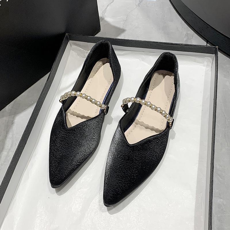 Single shoes women's flat-soled shallow mouth 2025 new soft-soled shoes temperament flat-soled ladyshoes