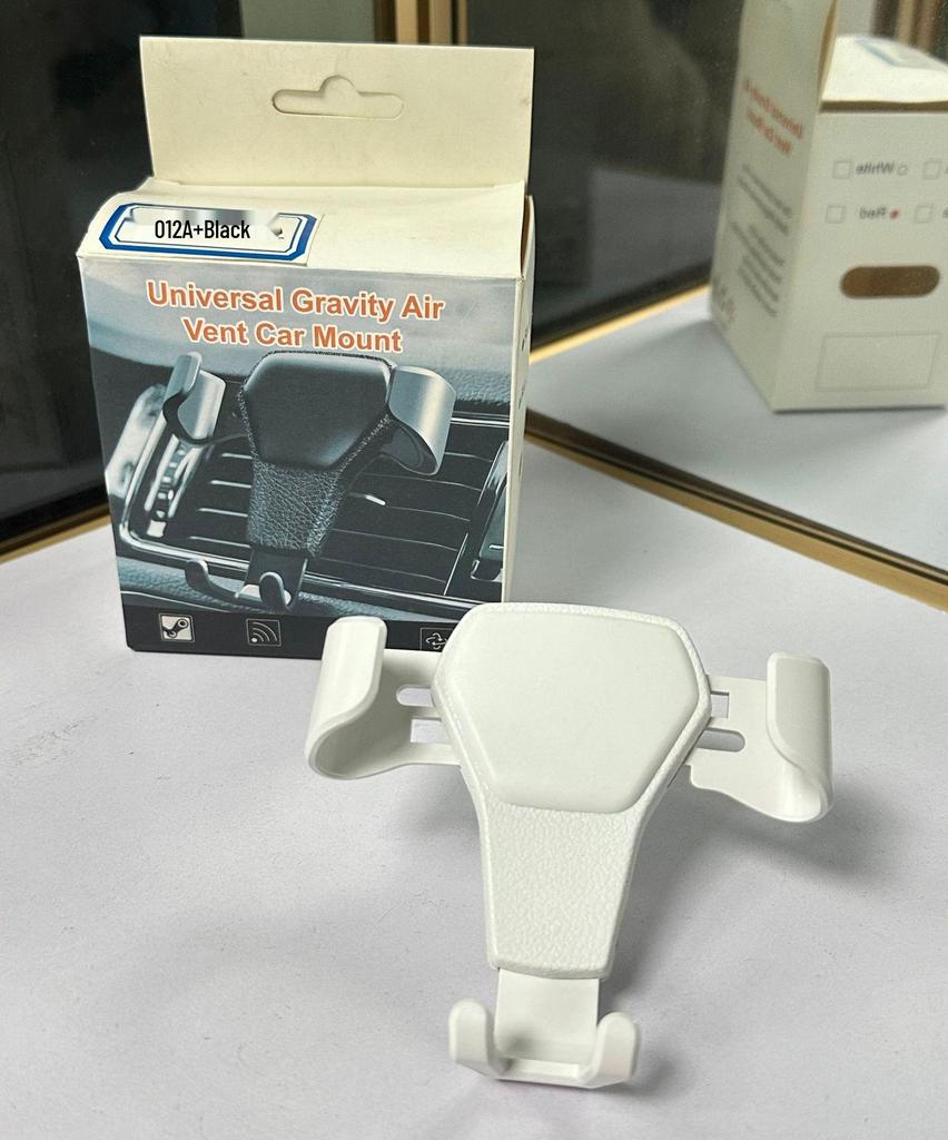 Universal Leather-Textured Air Vent Rotating Car Phone Holder with Gravity-Sensing Lock