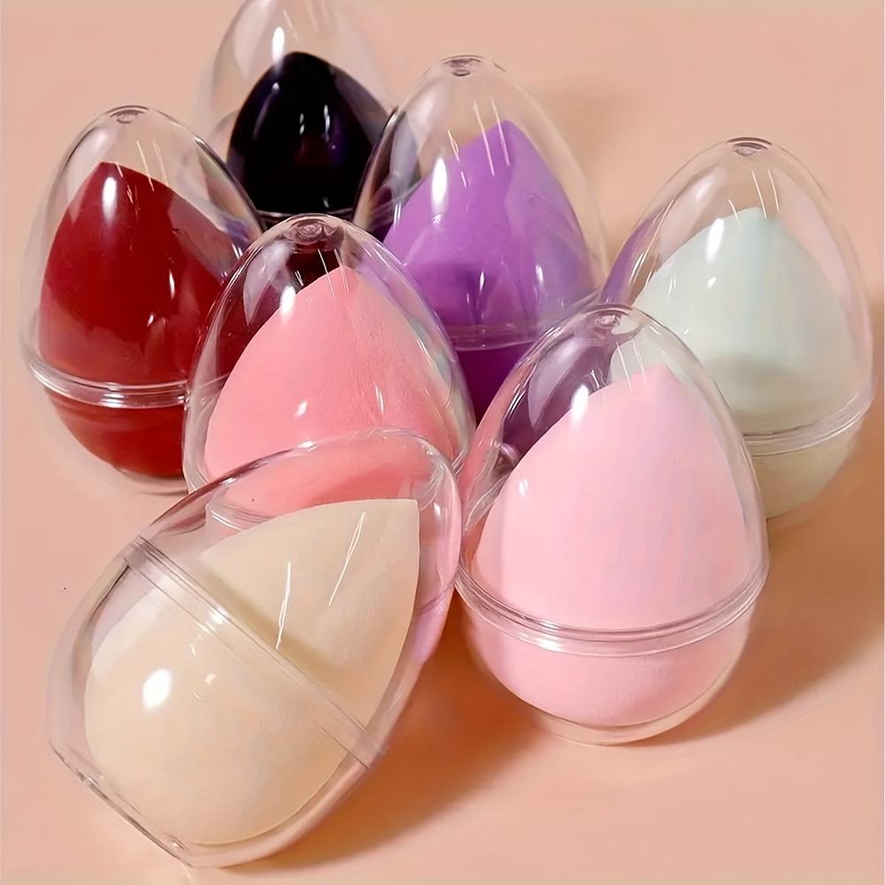 1pc Makeup Sponge with Storage Box, Dual Use Wet & Dry Beauty Blender for Liquid Powder Cream Foundation, Normal Skin Type
