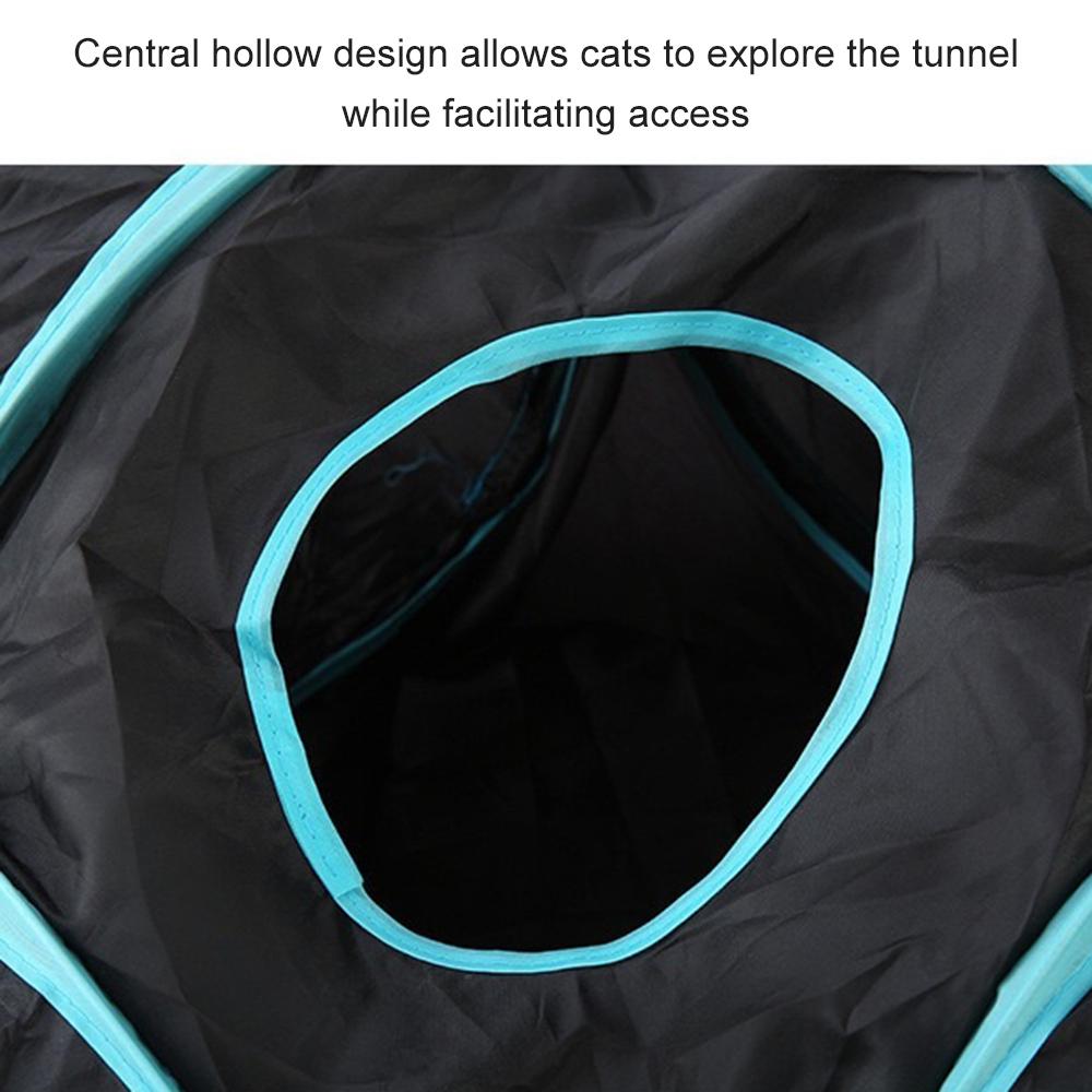 Indoor Cat Tunnel 4 Way Pet Play Tunnel Collapsible Tunnel Tube Kitty Tunnel Peek Hole Toy Pet Toys