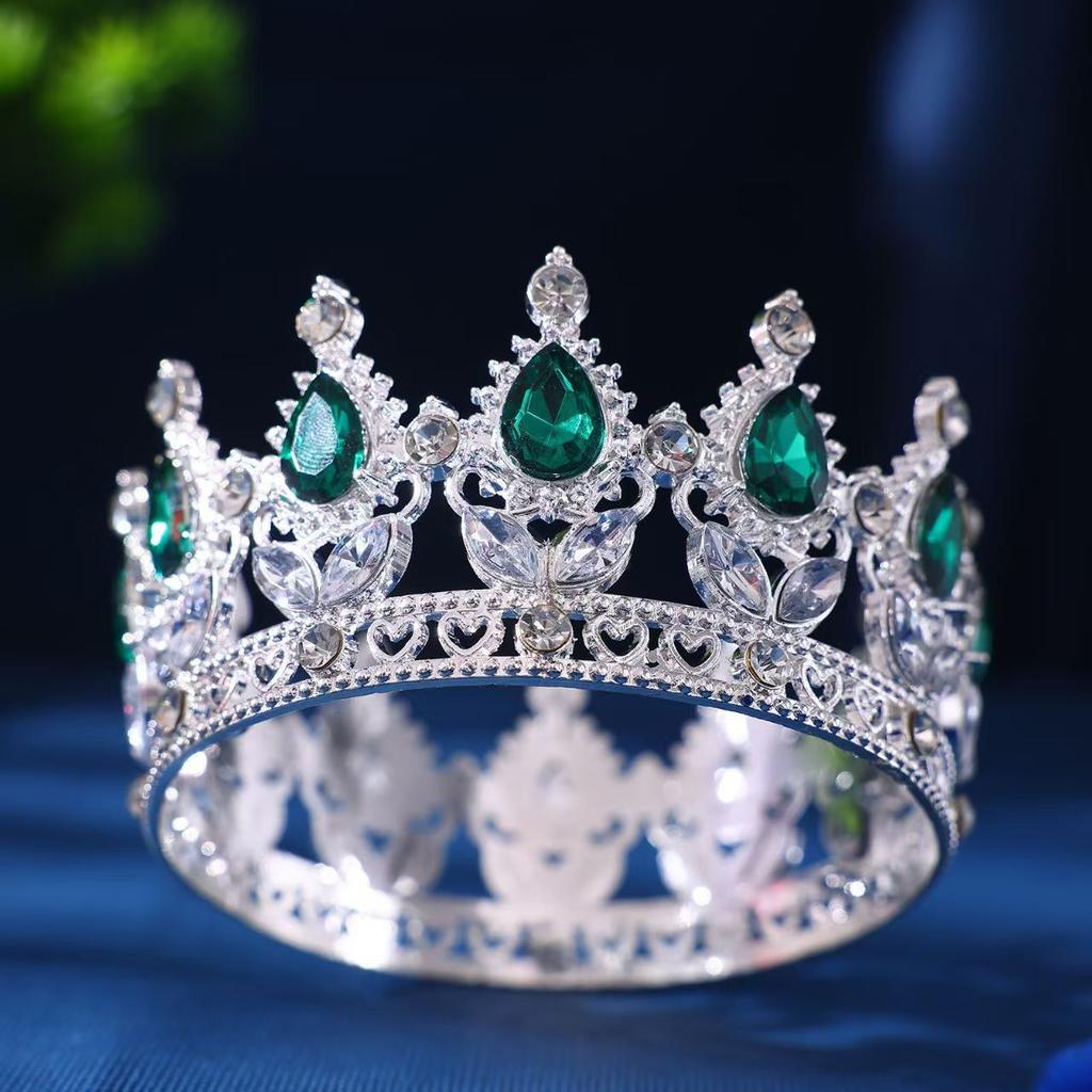 Queen Alloy Full Circle Crown Decoration Accessories Adult Wedding Hair Crown Children's Rhinestone Tiara Crown