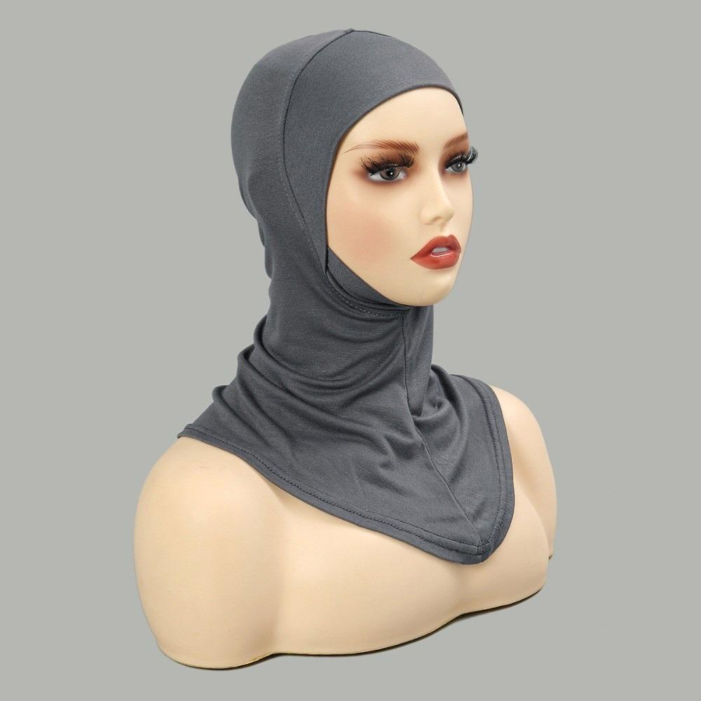 Comfortable Full Coverage Hijab Caps Cotton Elastic Islamic Bottoming Hat Breathable Soft Underscarf Hair Loss