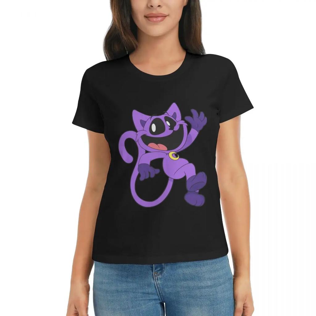 Damen T-Shirt CATNAP Monster Sommer Kurzarm T-Shirts Rundhals Baumwolle T-Shirts Kleidung Tops Streetwear