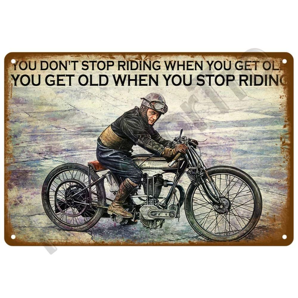 Metalowa Tabliczka Dekoracyjna na Ścianę do Garażu Motocyklowego 20x30cm