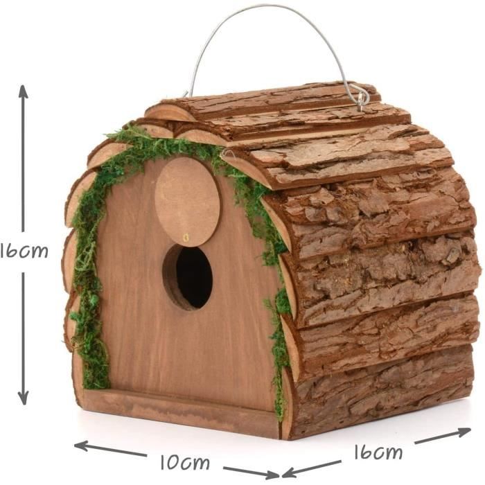 Mangeoire Écureuil Exterieur Mangeoire à oiseaux 2 en 1 bois rustique naturel résistant aux intempéries Distrubuteur de Nourriture