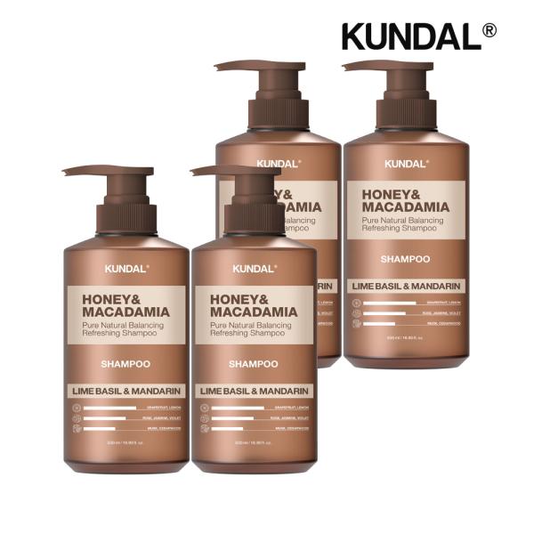 

KUNDAL Мед и Макадамия Натуральный Шампунь Лайм Базилик и Мандарин 500мл x4