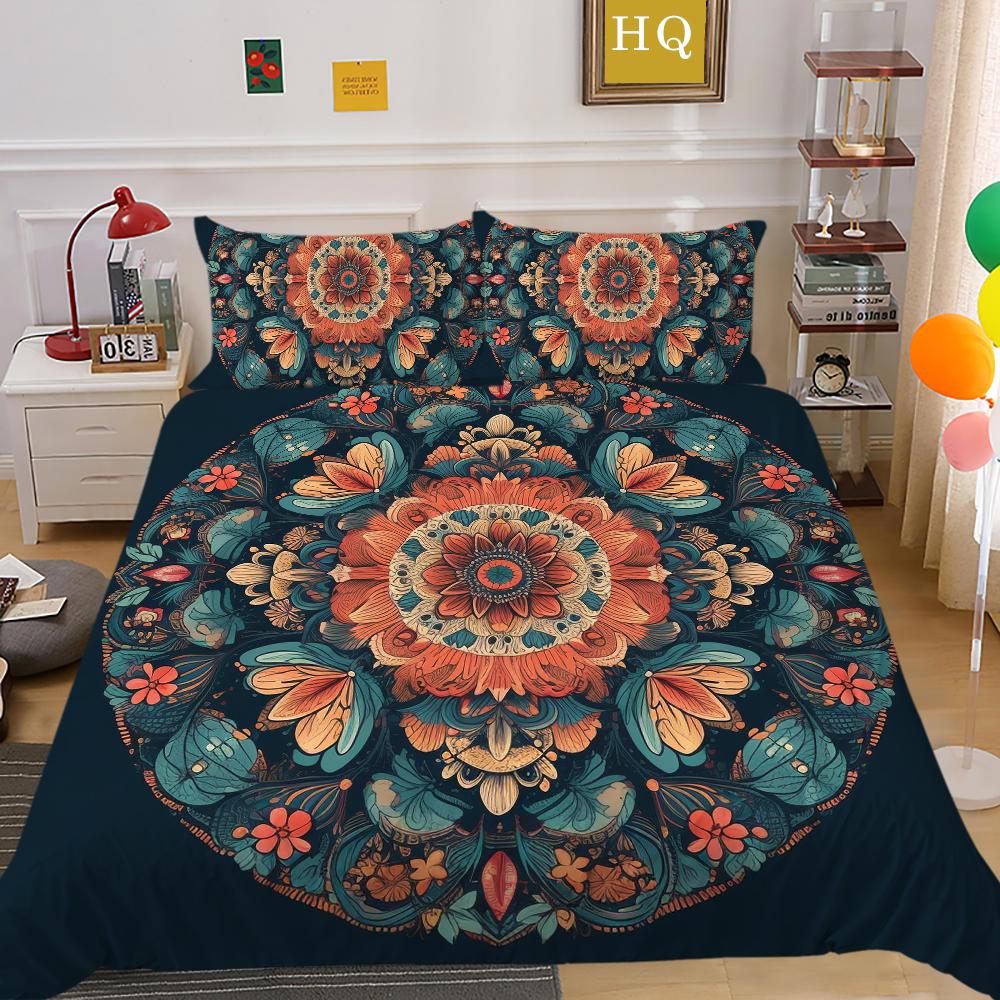 Seturi de lenjerie de pat Frumos Mandala Husă de pilota Moale Full Twin Dimensiune pentru Femei Set Pat de înaltă calitate Lenjerie de pat acasă