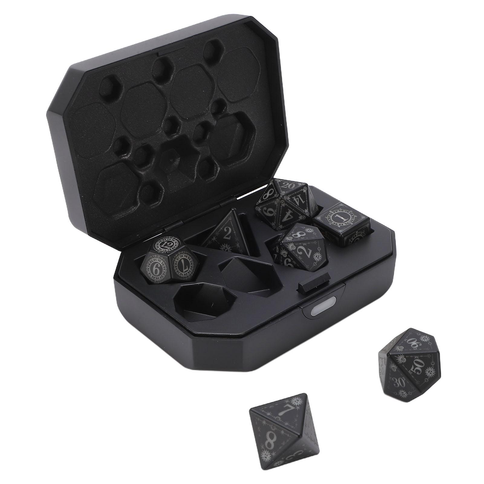 

Светящийся набор кубиков LED, перезаряжаемый, автоматически загорается при броске, для ролевой игры, с зарядным блоком