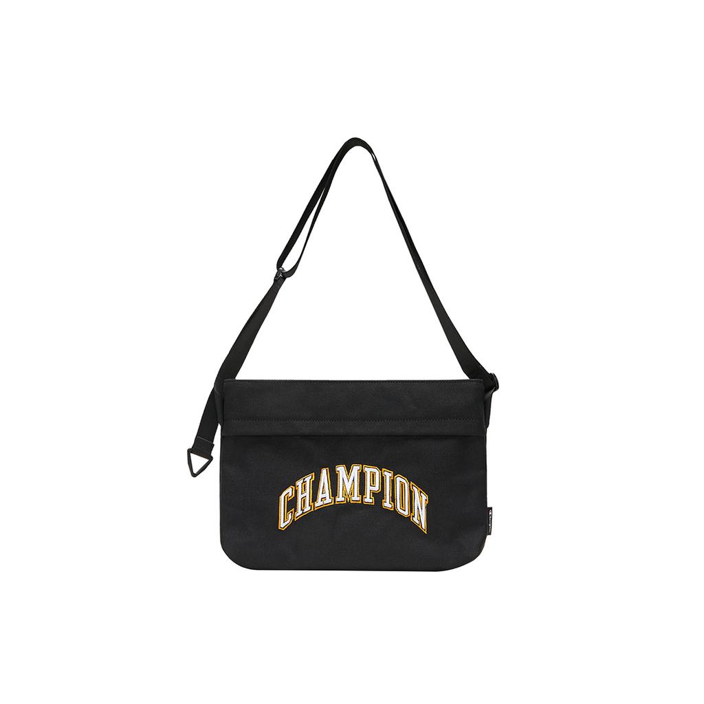 New Champion Fabric Shoulder Bag Unisex Black/Ballet Blue U3AACPU29