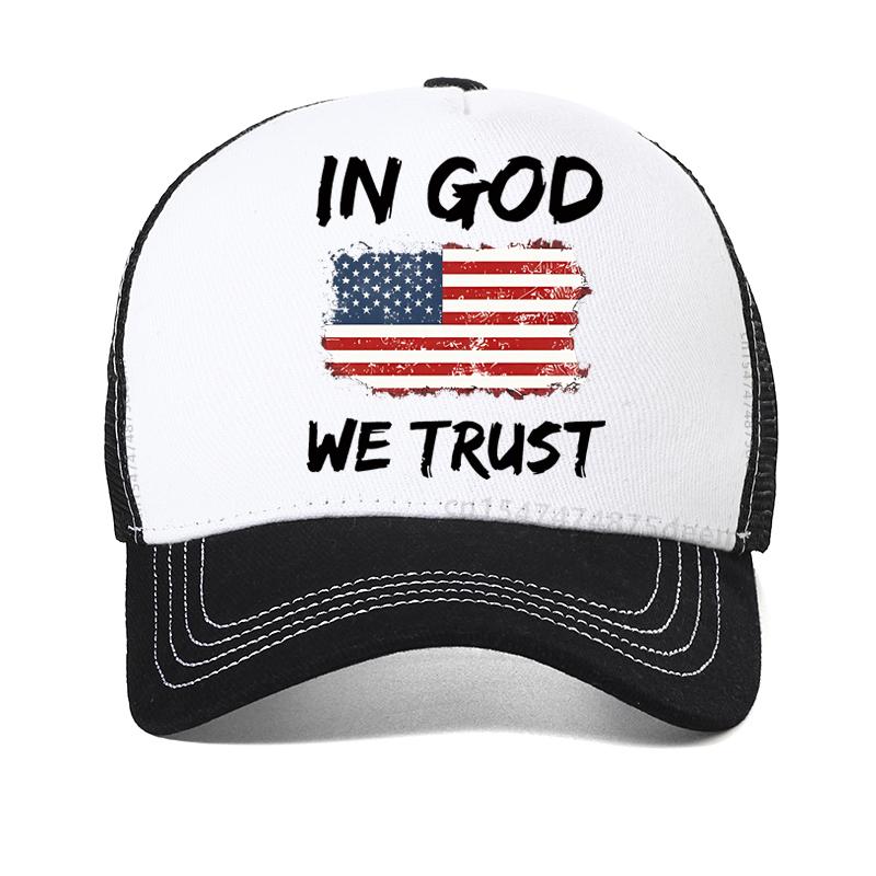 In God We Trust' US Flag print baseball cap for Men Casual breathable Snapback hats fashion summer adjustable Visor sports hat