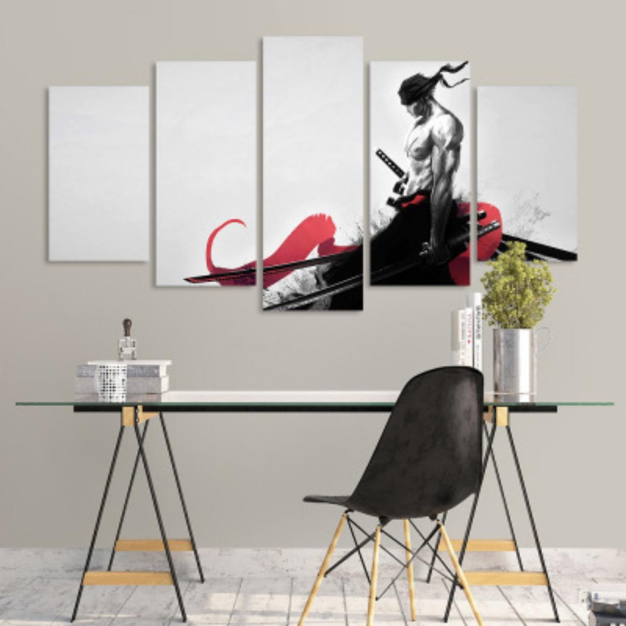 5 STÜCKE Leinwand malerei Anime Einfache Luffy Hängen Malerei Wohnzimmer Sofa Hintergrund Wandbild Junge Kinder Nacht Schlafzimmer Dekoration Malerei S no frame