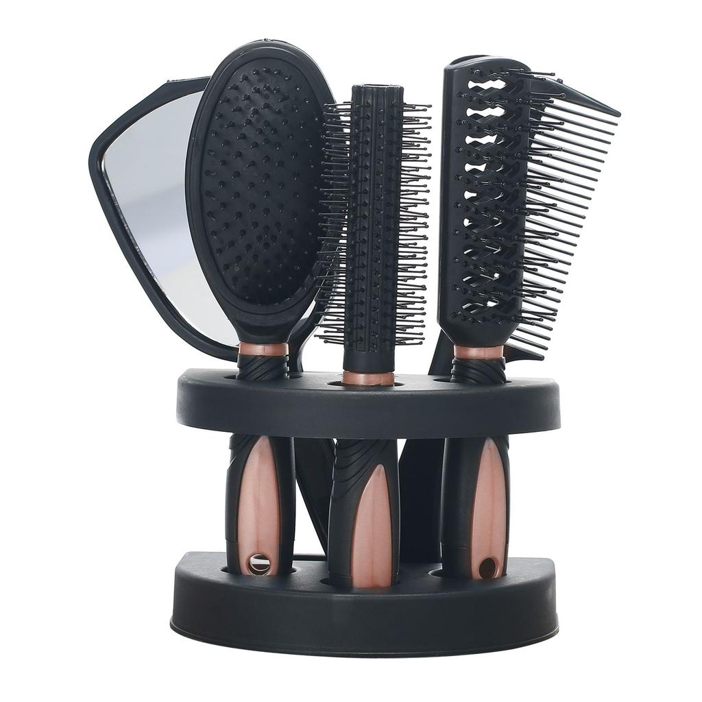 Set of 5 Hair Combs Mirror Set Professional Salon Hair Cutting Brushes Sets Salon Hairdressing Styling Tool And Holder