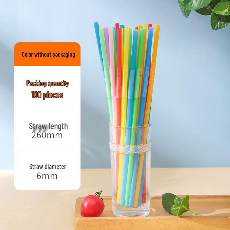 JIAYAN Disposable Colorful Bent Drinking Straws