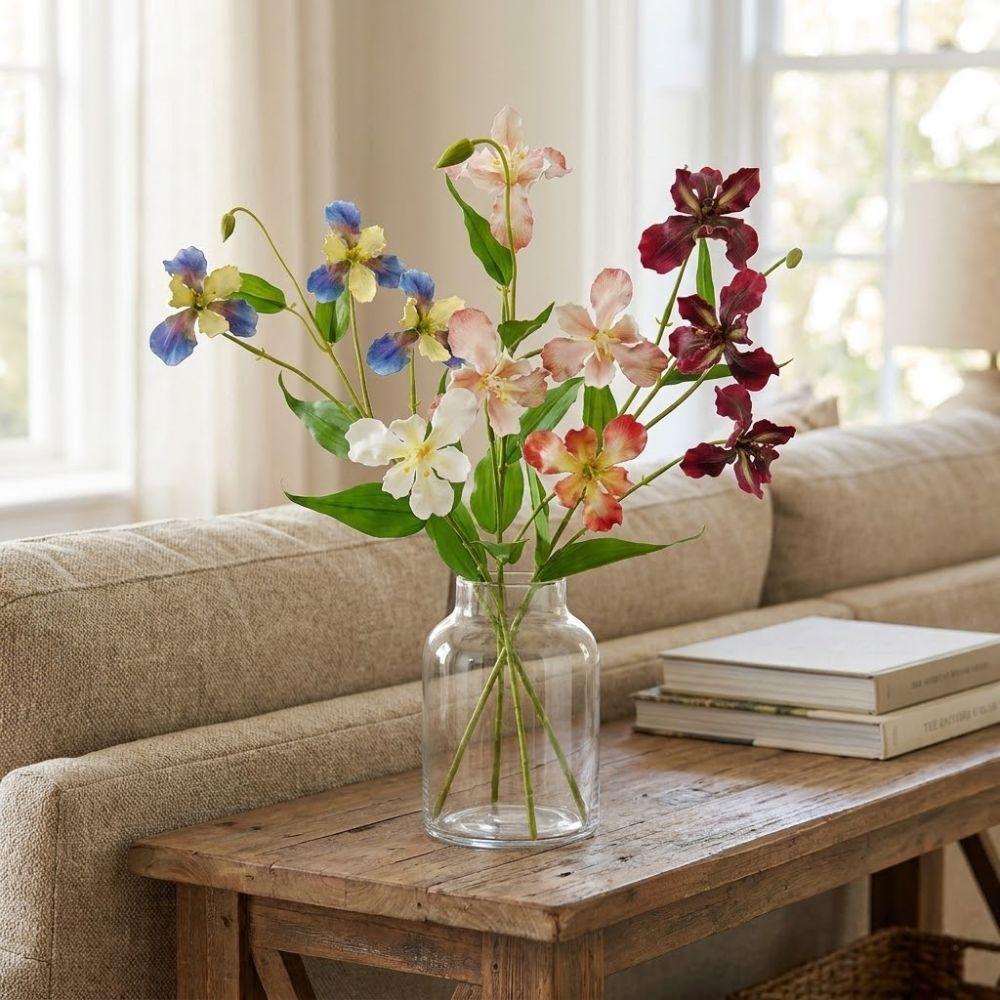 Realistic Simulation Silk Flowers Long Branch Faux Flower Luxury Fake Iris Stem  Party Decor
