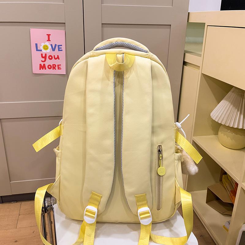 School bag high value multi-layer fresh junior high school sweet versatile contrasting color embroidery light