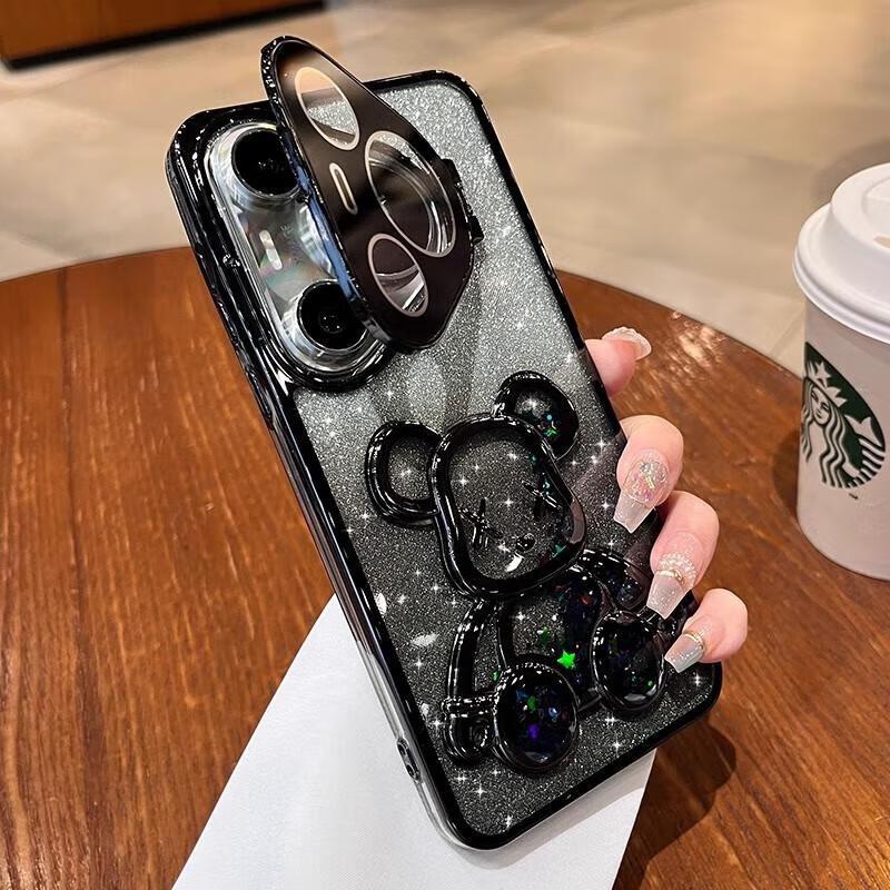 Miling Glitter Quicksand Bear Phone Case for Huawei Pura 70