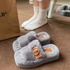 Autumn and Winter Square Head Fur Slippers, Belt Buckle Leisure, Fashion Thickening, Heightening The Home Outside Wearing Warm Slippers