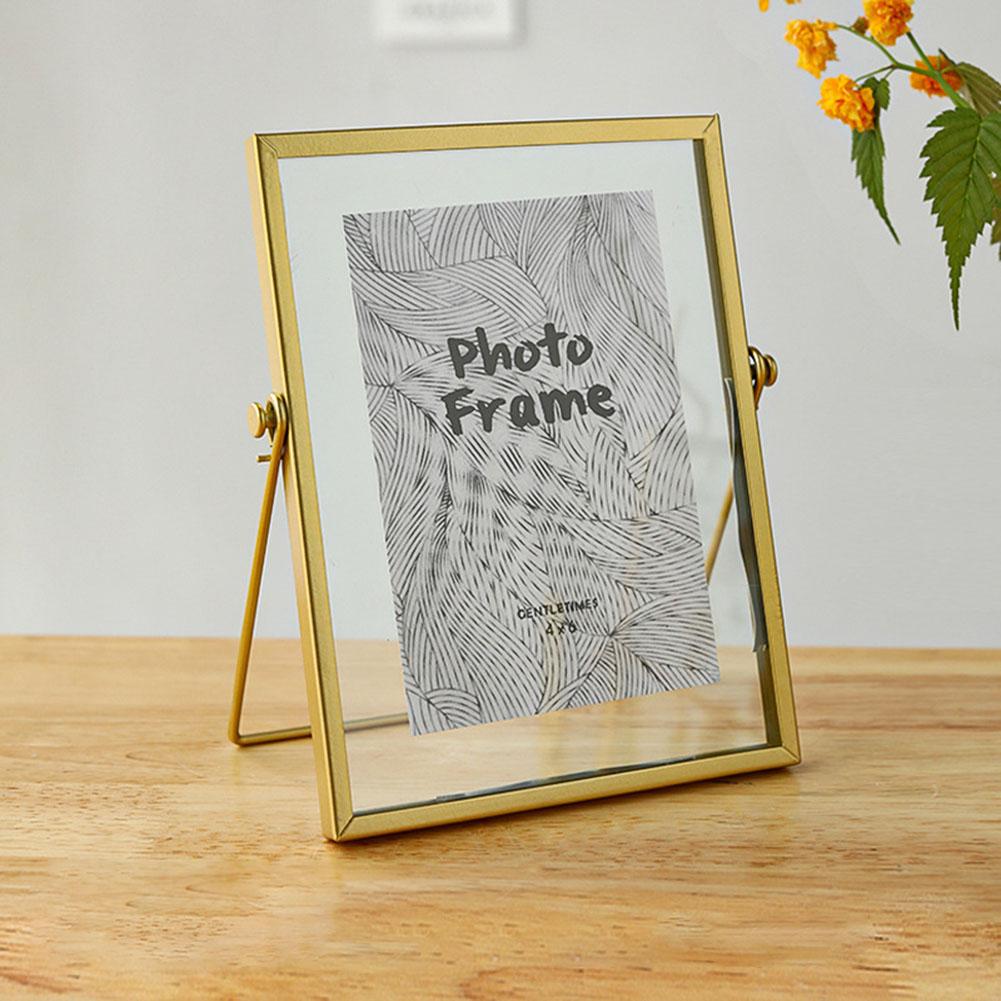 4palcový 6palcový skleněný fotorámeček pro kutily Ručně vyráběný kreativní jednoduchý rámeček na obraz ze sušených květin Minimalistický stolní ornament