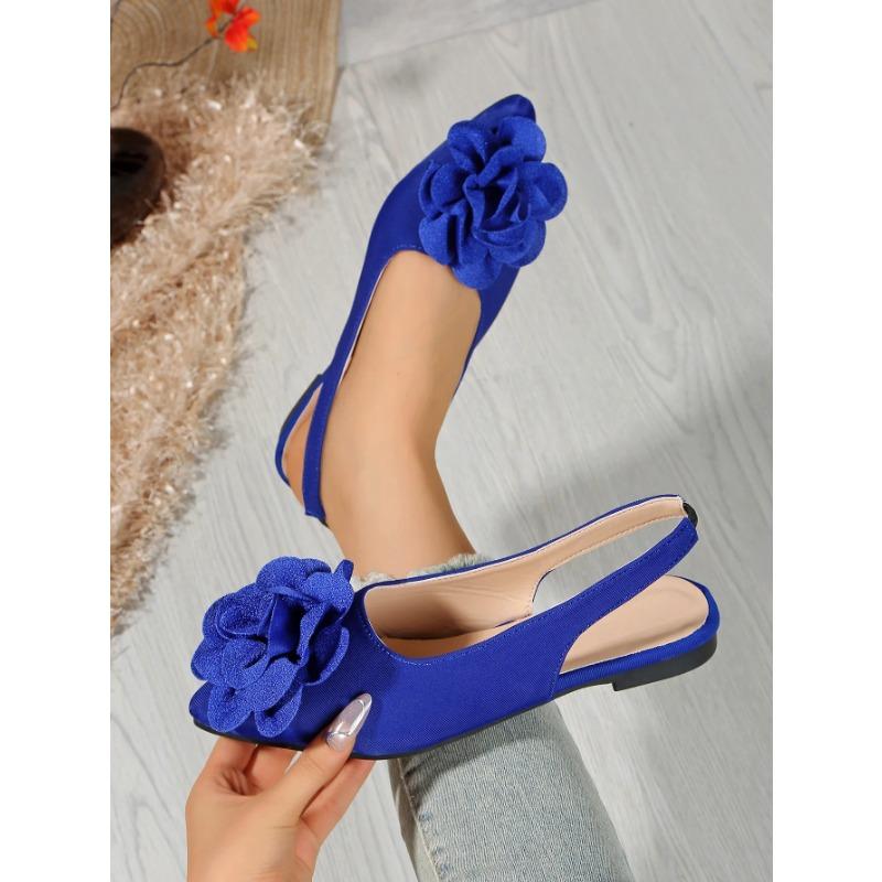 Classic Big Flower Pointed Toe Sandals Women 2025 Summer Flat Heels Light Weight Shoes Women Comfortable Daily Leopard Shoes
