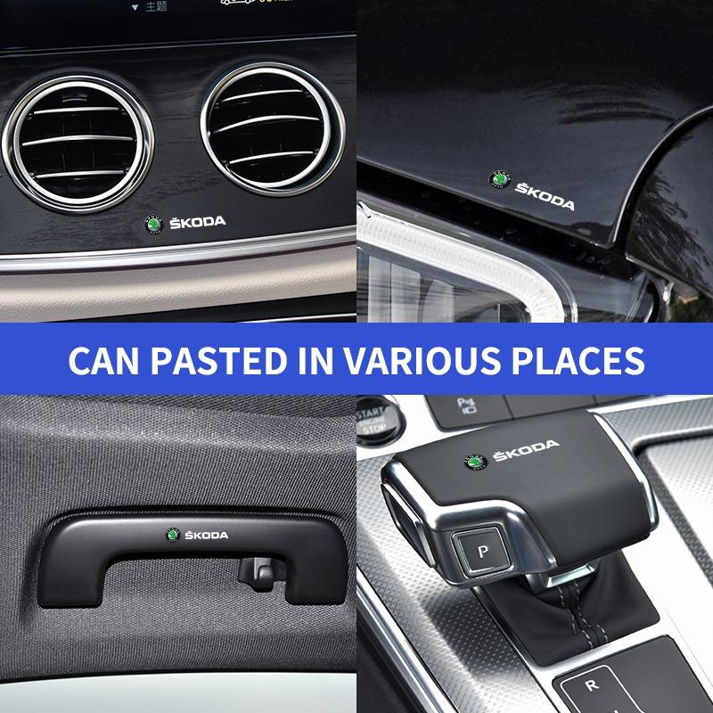 1/5/10Pc Car Interior Random Stickers Car Steering Wheel Emblem Styling for Skoda Fabia Kodiaq Kamiq Superb Yeti Octavia Enyaq Rapid Karoq Derivati