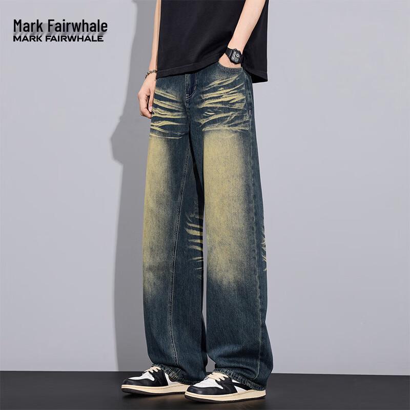 MARK FAIRWHALE Men s Loose Fit Straight Leg Jeans 2XL