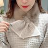 Winter Warm Solid Color Winter Neck Warmer Thicken Faux Rabbit Fur Plush Scarf Neck Warmer Cross Collar Scarf Cold Weather