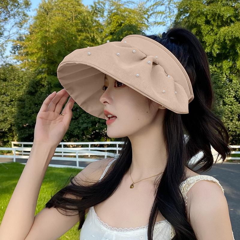 Advanced Sunshade Empty Top Hat Women's Summer Sweet Versatile Outdoor Travel Sunscreen Hat Showing Face Small Headband Hat
