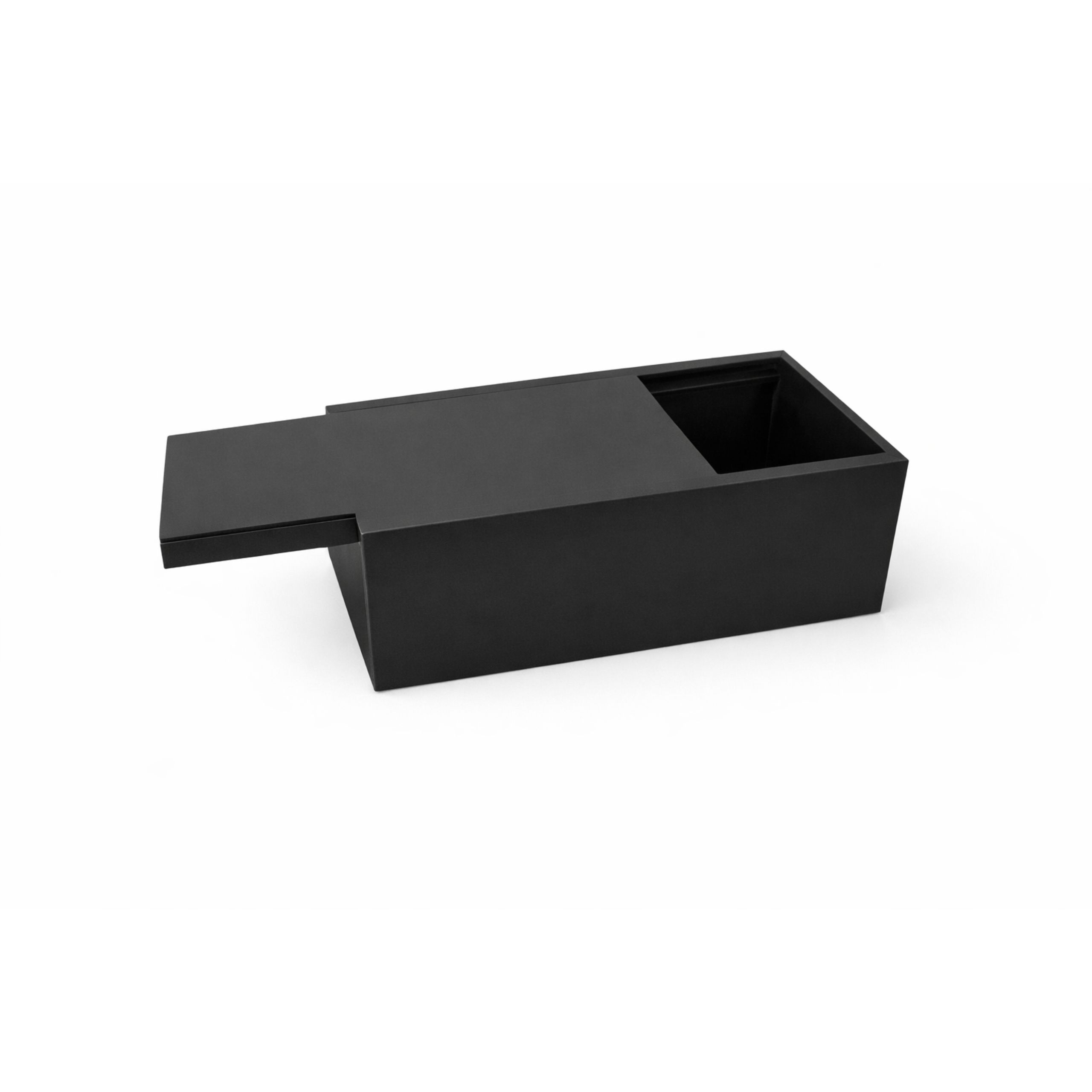 Cutie organizatoare neagră cu capac glisant pentru obiecte mici