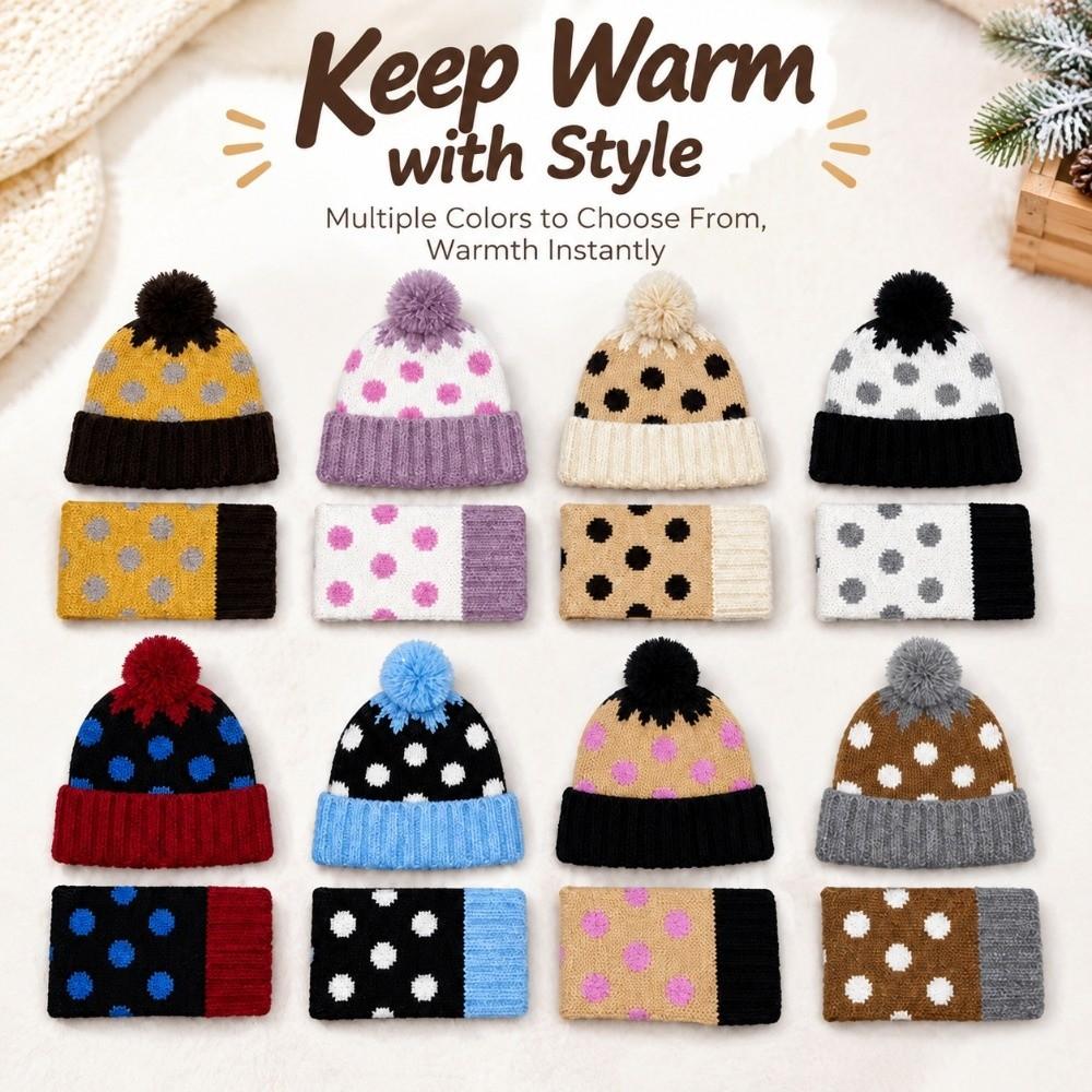 Windproof Toddler Winter Hat Scarf Set Breathable Baby Knitted Hat Scarf Set Ages 2-6