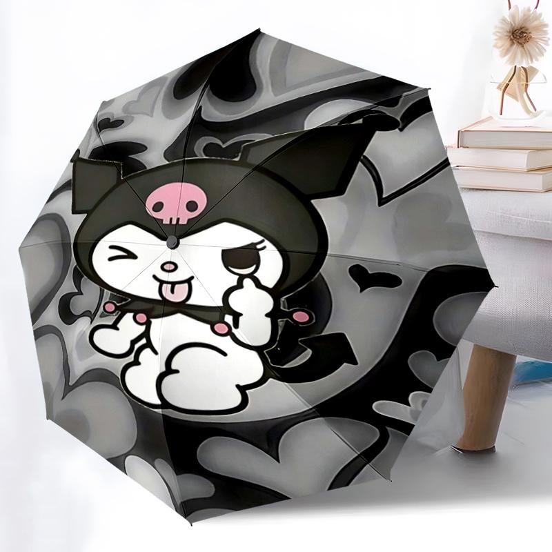 1pc Bat Heart Love: Automatic Opening/Closing Umbrella with Foldable Design, Iron Frame, Outdoor Use, Perfect Gift for Fans, Travelers, Daily Use, Sui