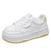 Little white shoes 2025 summer new breathable versatile women's models increase height small leather surface explosion thick baseplate shoes super fir