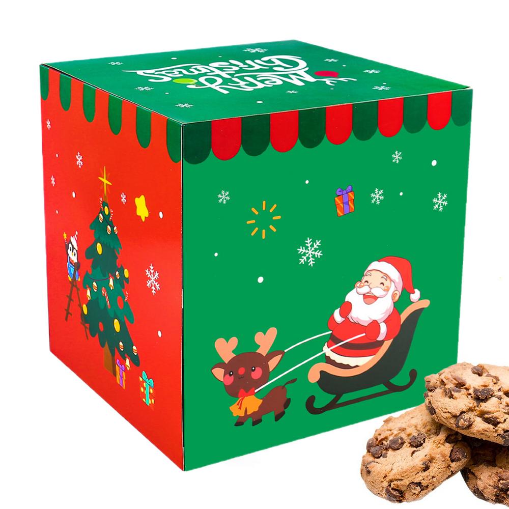 Christmas Cookie Boxes Small Christmas Elk Snowman Santa Claus Box 25cm/9.84in Holiday Candy Box With Lid Christmas Themed Box
