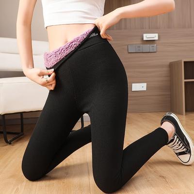 Cloud Fleece Leggings for Women's Outer Wear Fleece Thickened Cotton Pants Extra Thick Lamb Fleece Warm and Thin Pants