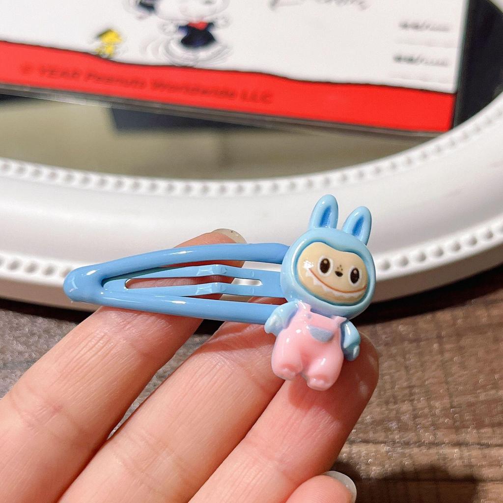 Labubu Candy Color BB Clip: Sweet Cartoon Side Bangs Hair Clip for Girls - Gentle On Hair.