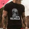 American Beard Warrior Tactical Skull Unisex T Shirt Til Valhalla Cotton T-Shirt Short Sleeve O-Neck T-shirt Casual Men’s Top