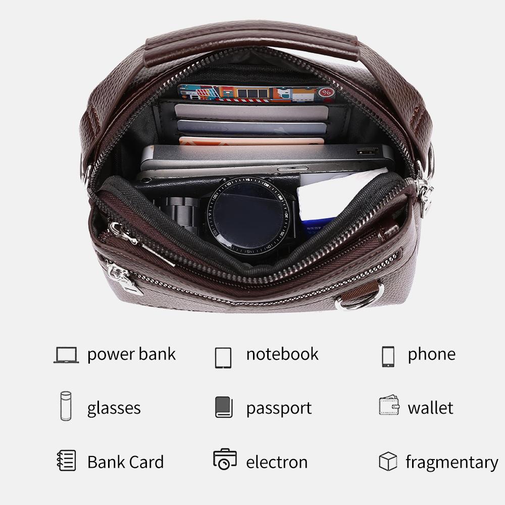 WEIXIER Herren Leder Umhängetasche Wasserdichte Messenger Bag Sling Satchel Tasche für Geschäftsreisen