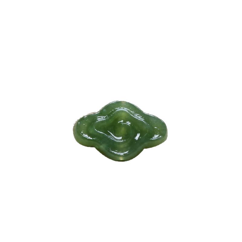 Hetian Jade Spinach Green Crystal Auspicious Cloud DIY Jewelry String